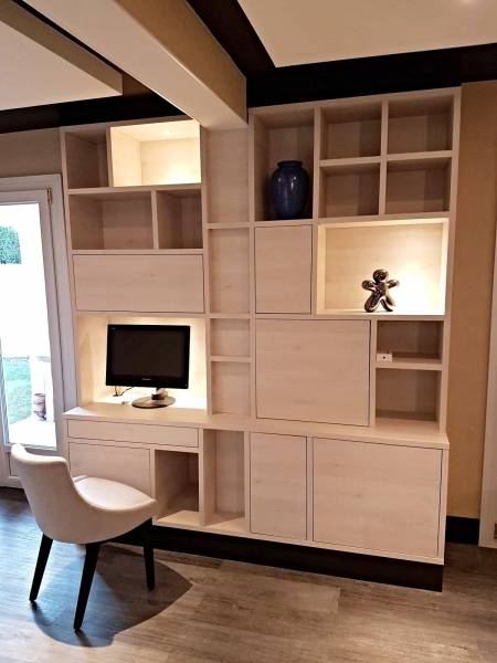 bibliothèque d'angle sur mesure ouverte puyricard