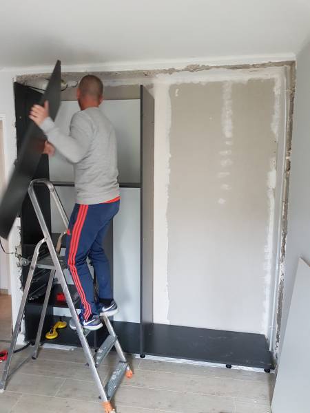 création meuble avec habillage eguilles