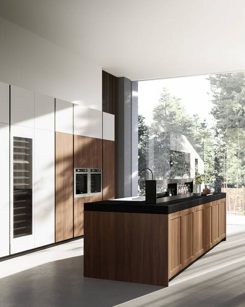 cuisine sur mesure avec cave à vin intégrée aix en provence